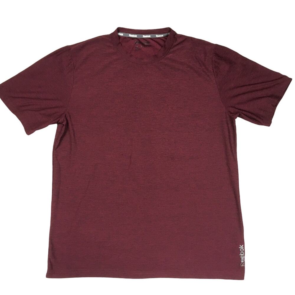 Reebok T-Shirt Play Dry Active Short Sleeve‎ Tee Maroon Men's M Athletic Top